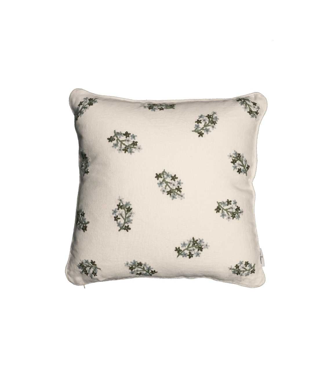 Flora Embroidered Cushion - Pearl