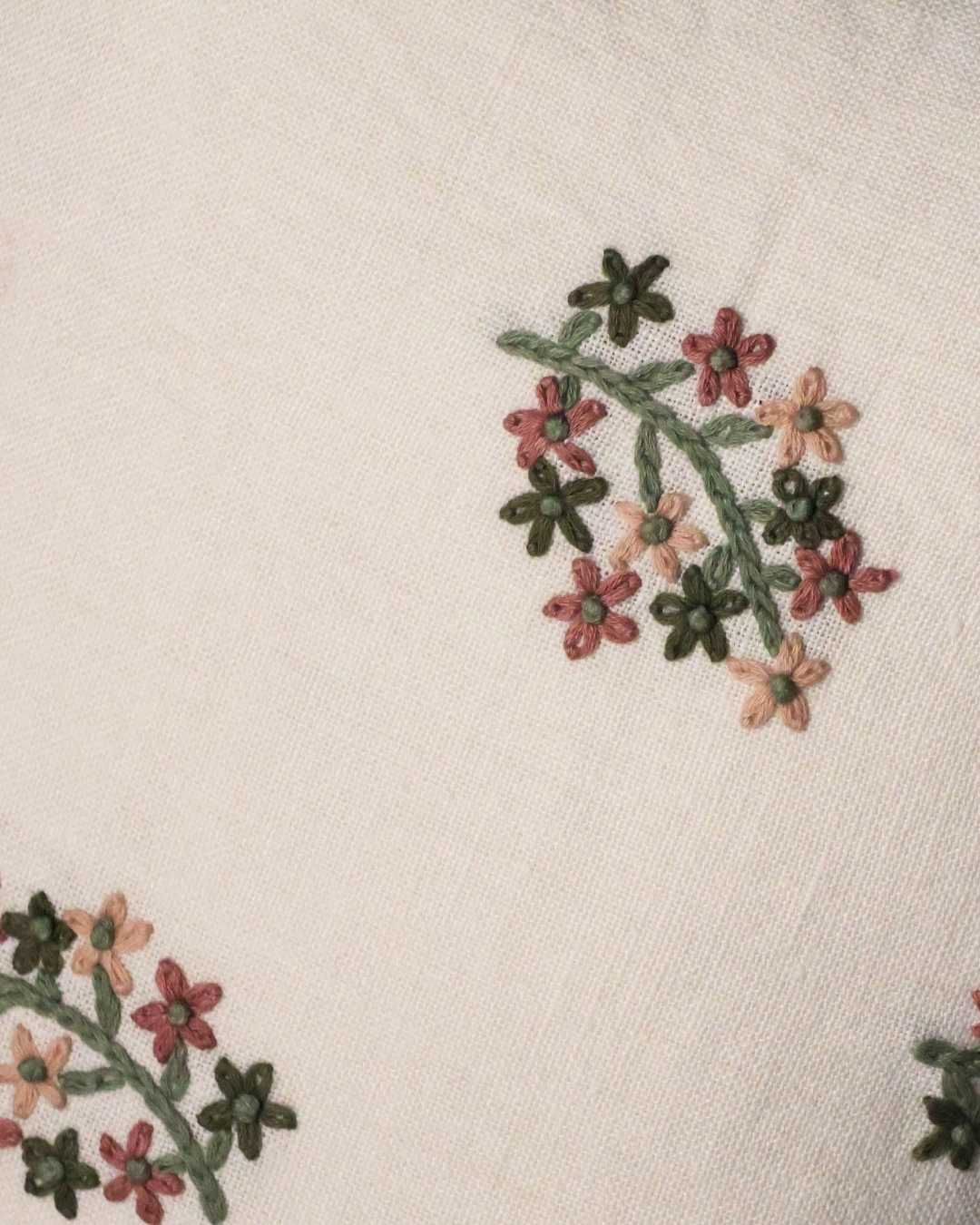 Flora Embroidered Lumbar - Rose