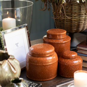 Terracotta Round Lidded Jar Small
