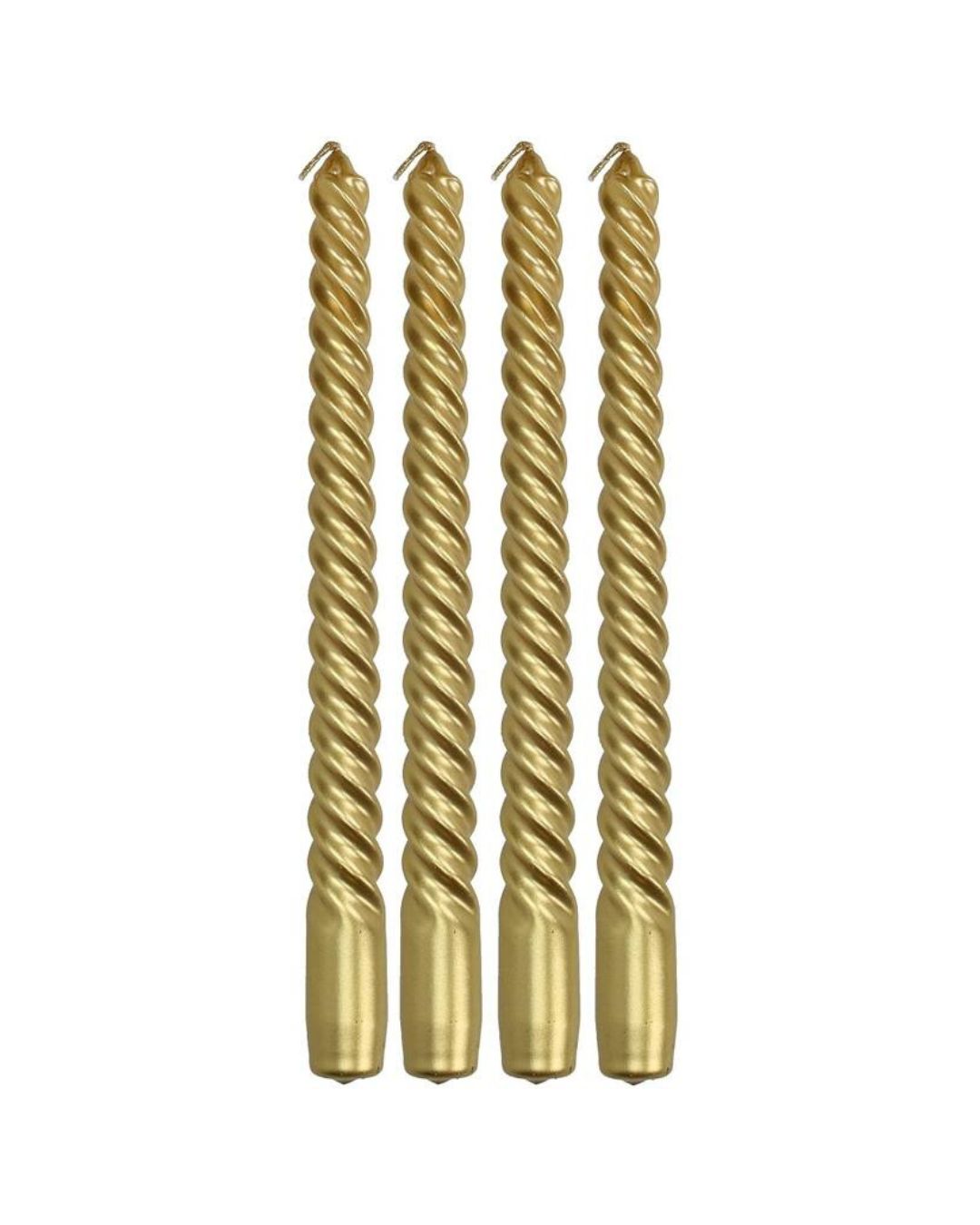 Twisted Candles - Gold (Box of 4)