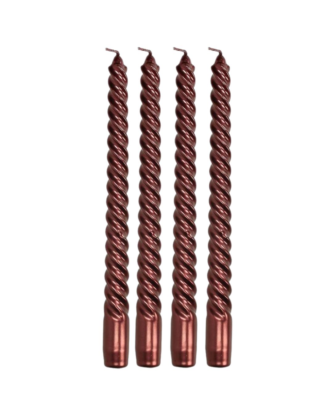 Twisted Candles - Burgundy (Box of 4)
