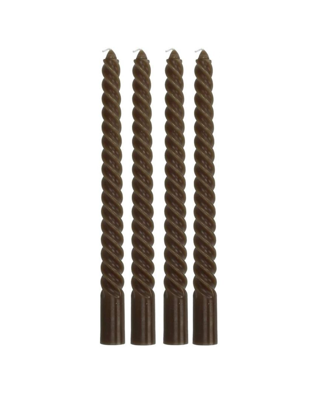 Twisted Candles - Brown (Box of 4)