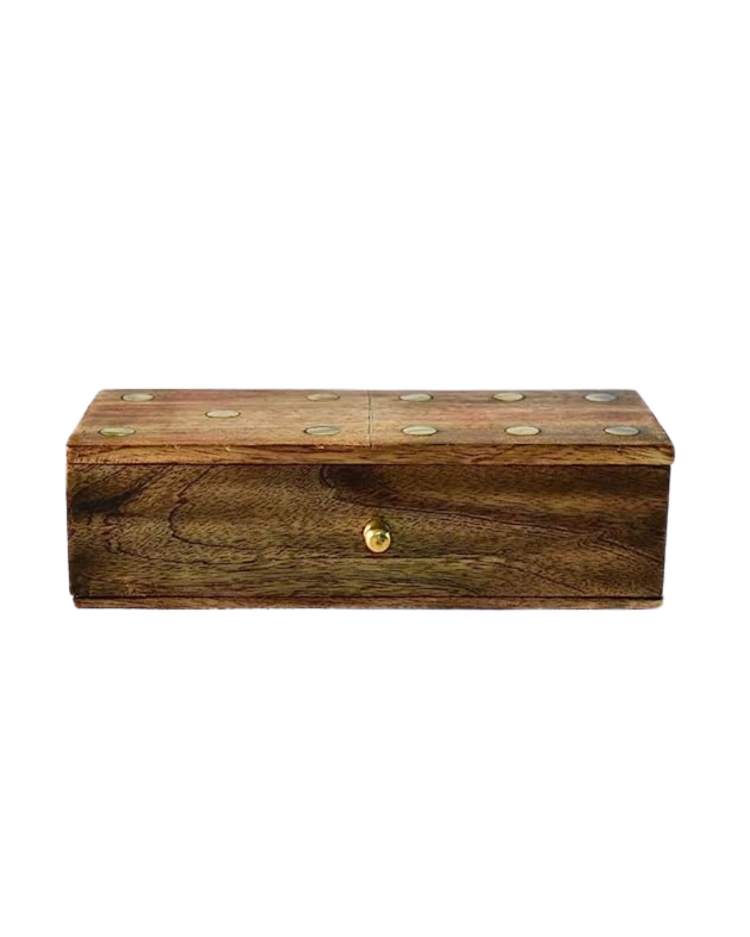 Mango Wood & Brass Domino Box