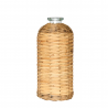 Round Glass Bottle with Rattan Weaving