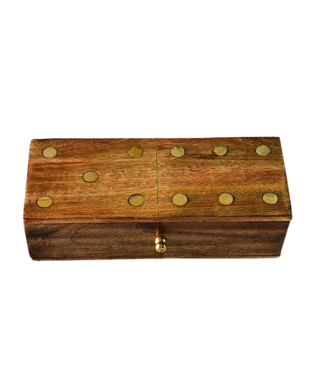 Mango Wood & Brass Domino Box