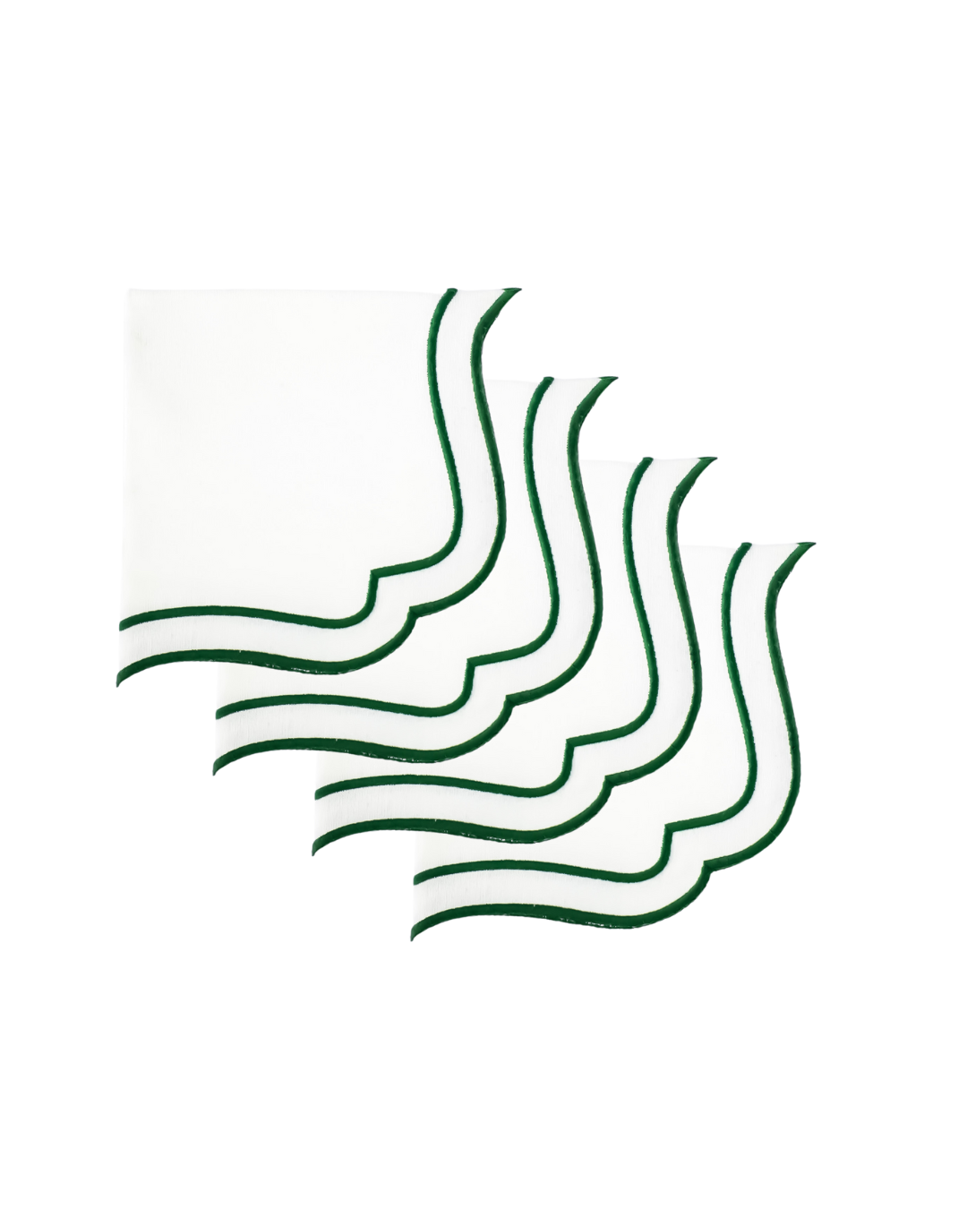 Napkin Scalloped - Forest Green (Set of 4)