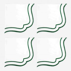 Napkin Scalloped - Forest Green (Set of 4)