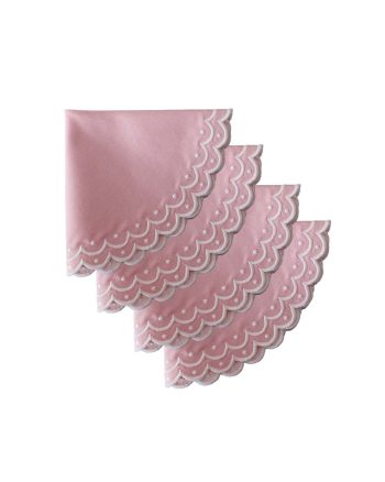 Placemat round Daisy-pink-set of 4