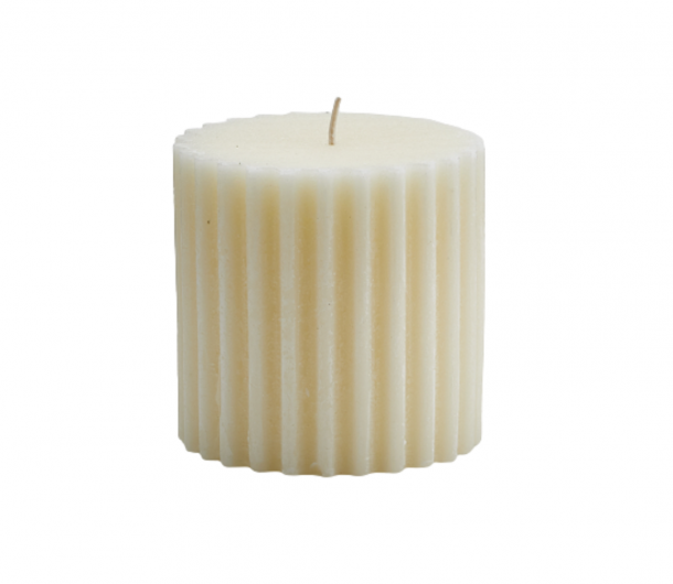 Ridged Candle - Ivory (15x8cm)