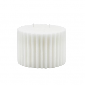 Ridged Candle - White (10x15cm)