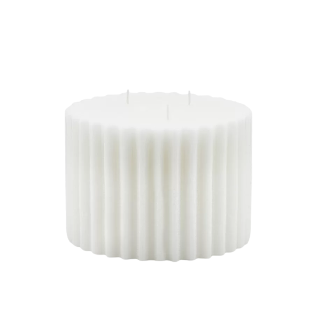 Ridged Candle - White (10x15cm)