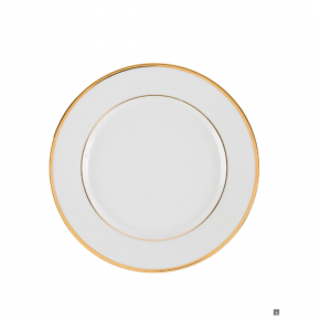 White Dessert Plate With Gold Rim
