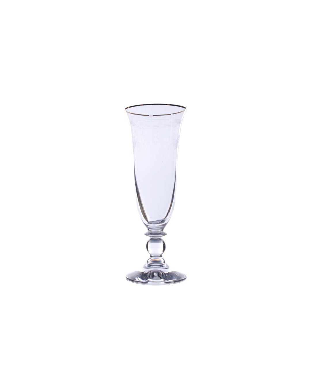 Flute Glass With Gold Rim