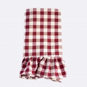 Napkin Gingham with Frill - Bordeaux (Set of 4)