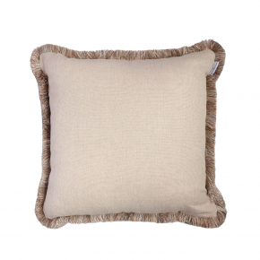 Natural Linen Fringed Cushion (55x55cm)