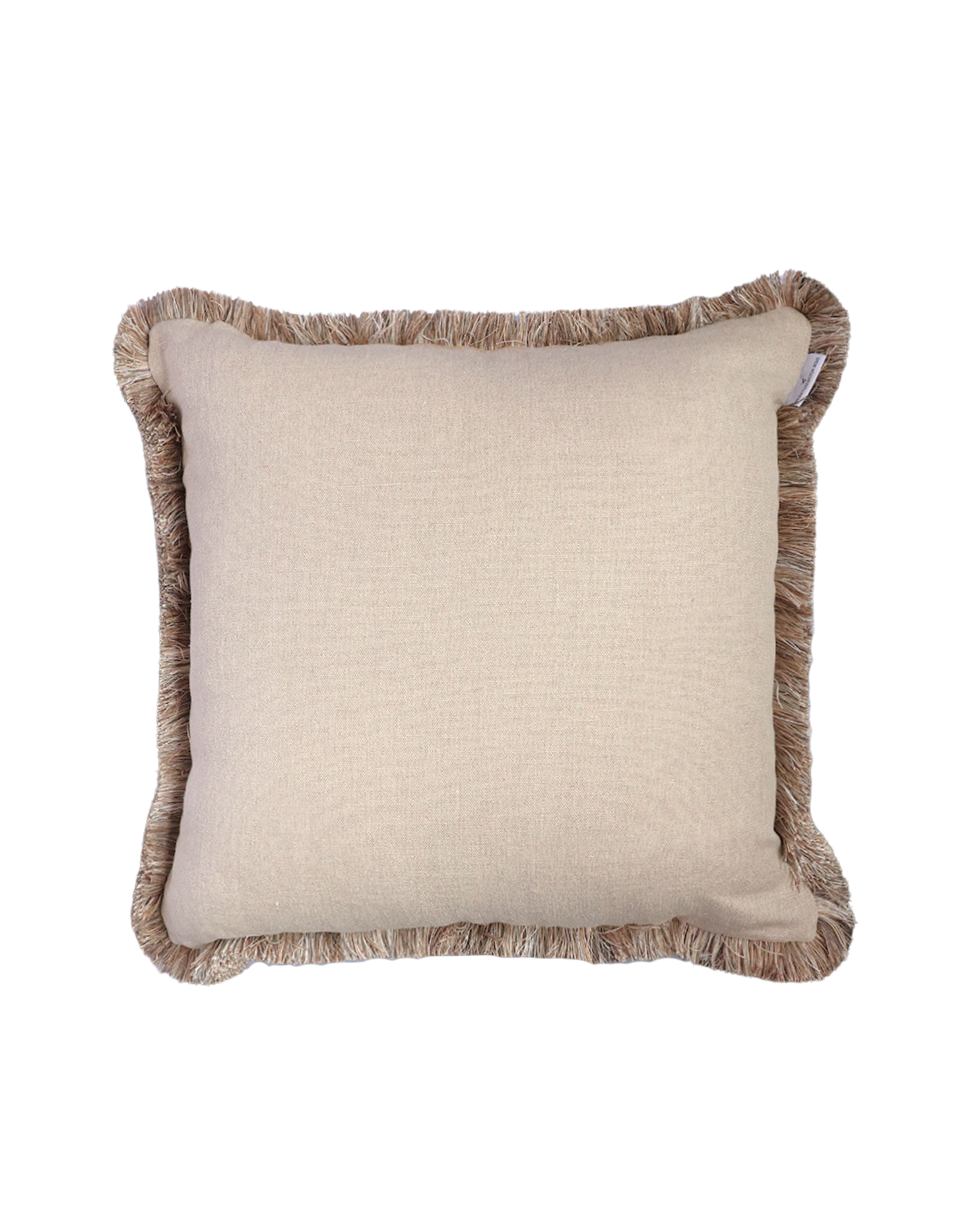 Natural Linen Fringed Cushion (55x55cm)