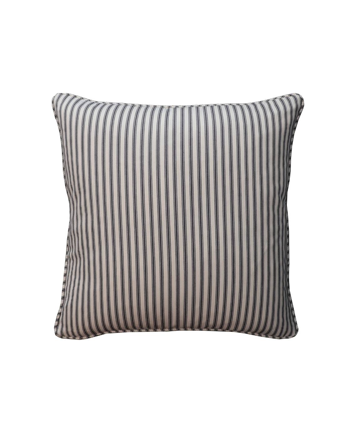 Ticking Stripe Cushion - Charcoal