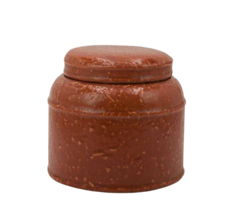 Terracotta  Round Lidded Jar Large
