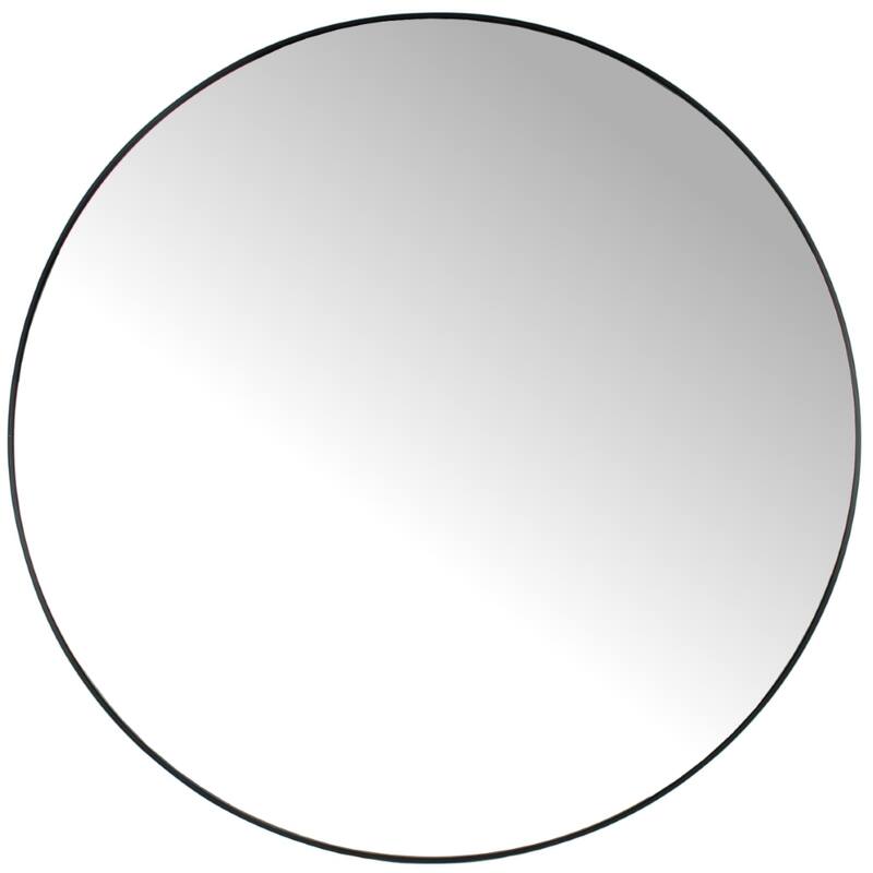 Black Round Mirror (96cm)