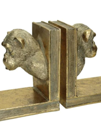 Bookend Monkey   Gold