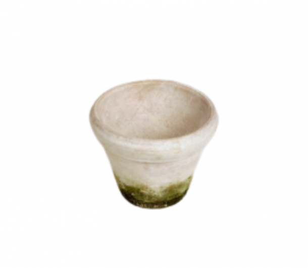 Terracotta Pot - White Aged 15cm