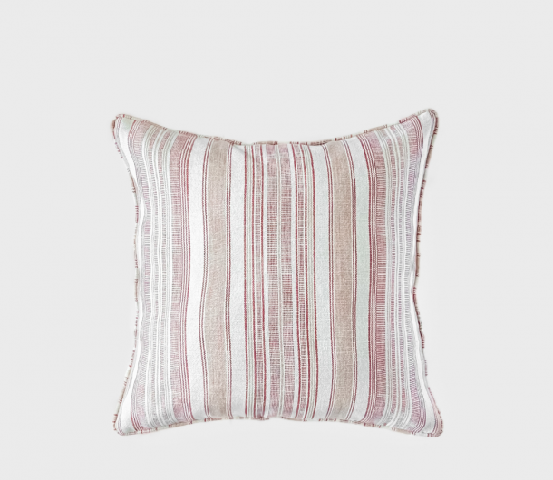 Porth Stripe Cushion - Red