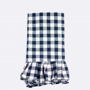 Napkin Gingham with Frill - Navy (Set of 4)