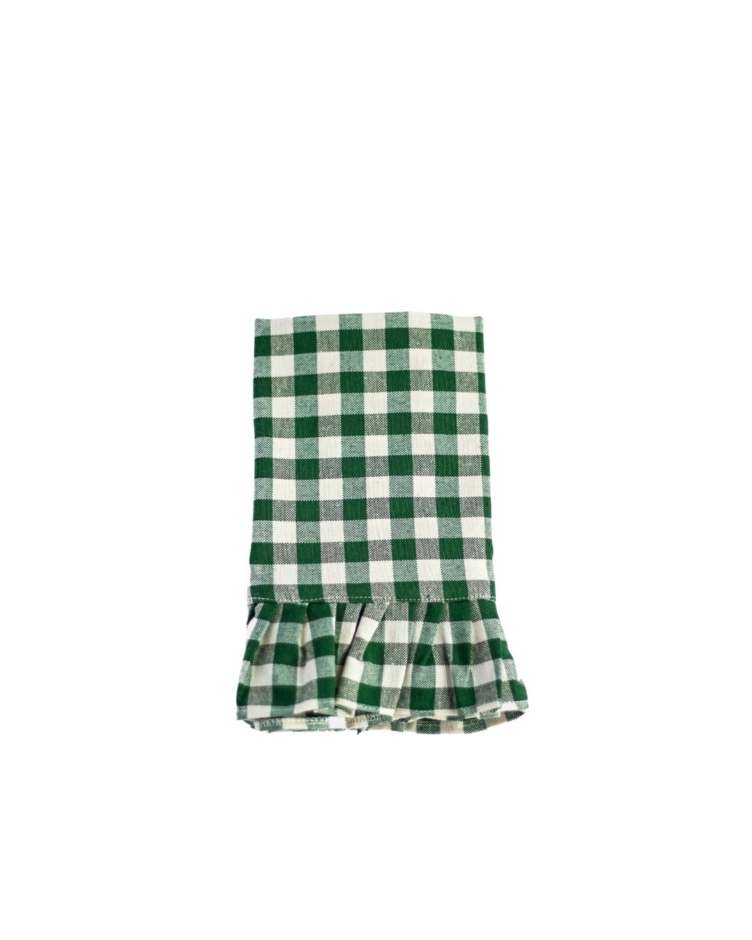 Napkin Gingham with Frill - Forest Green (Set of 4)