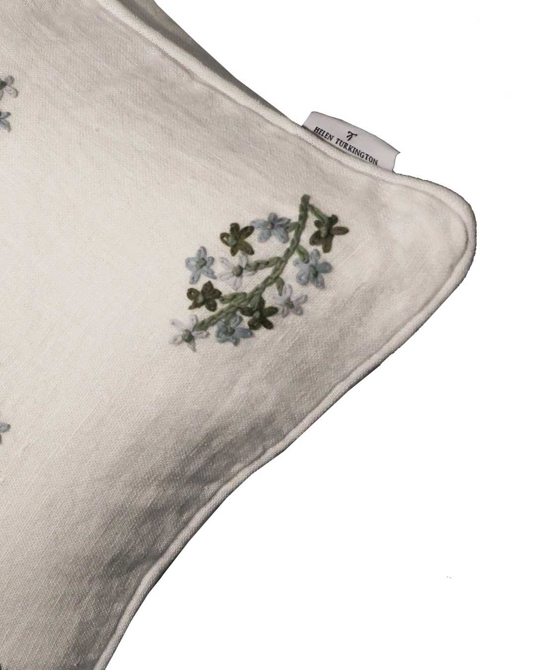 Flora Embroidered Cushion - Pearl