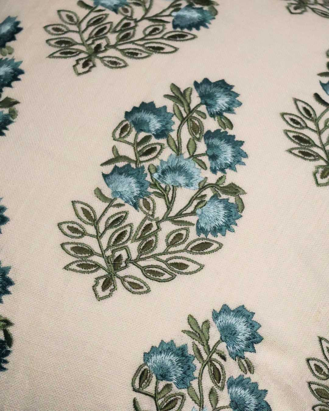 Duchesse Embroidered Cushion - Azure