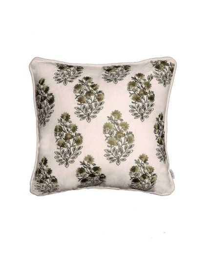 Duchesse Embroidered Cushion - Khaki