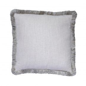 Grey Fringed Cushion