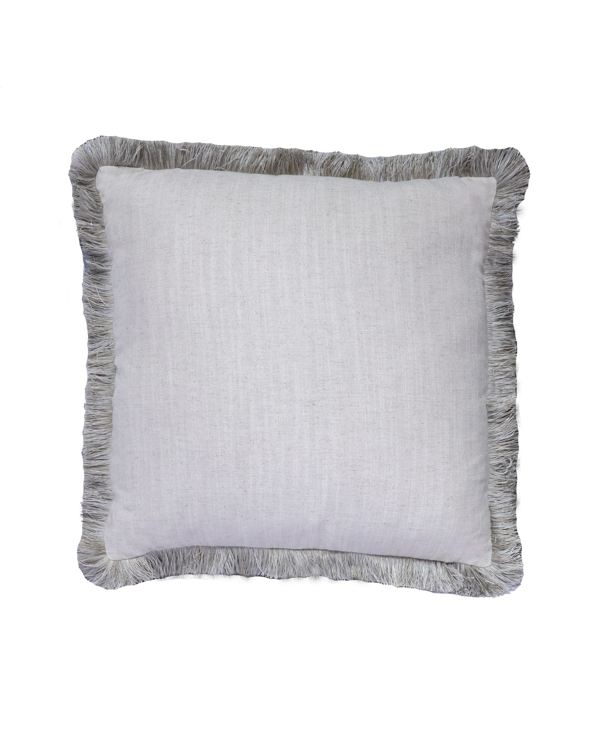 Grey Fringed Cushion