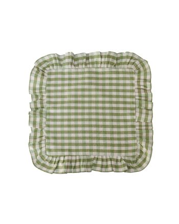 Napkin Gingham with Frill - Green- Set of 4