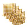 Napkin Gingham with Frill - Yellow - Set of 4