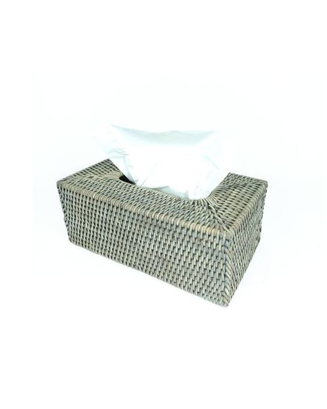 Rattan Tissue Box - Grey