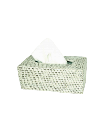 Rattan Tissue Box - White