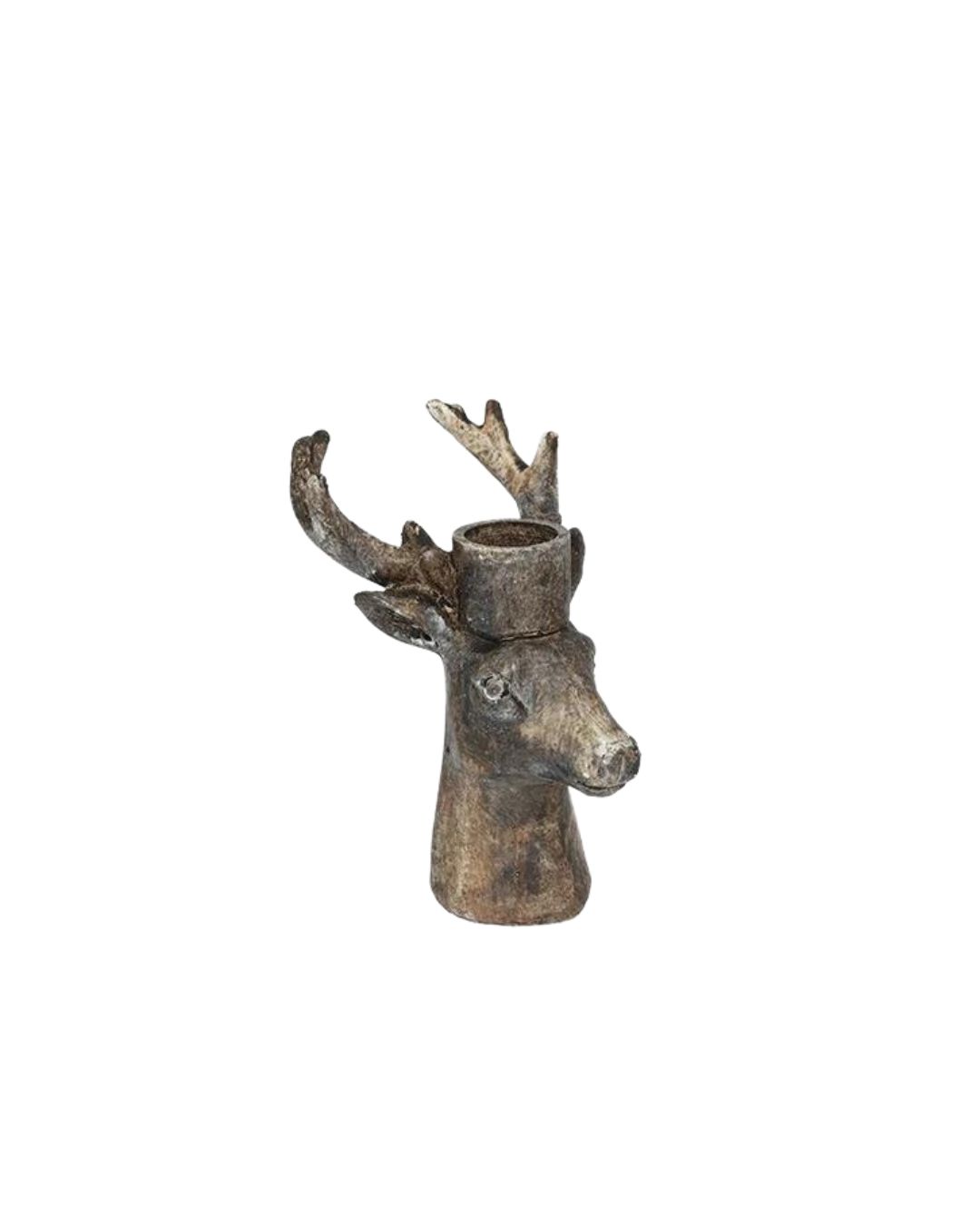 Deer Head Candle Holder Brown S