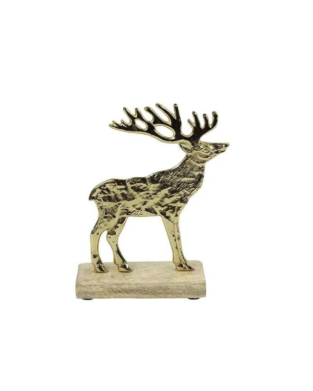 Metal Deer on stand -Gold 12cm