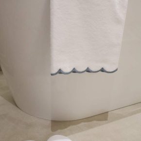 Hand Towel Scalloped - Blue