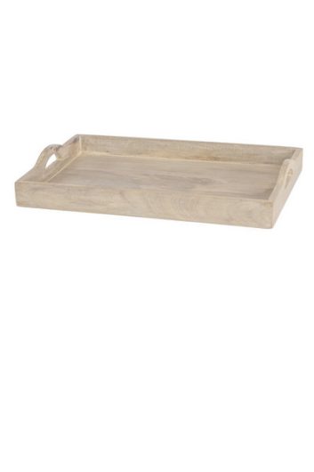 Rect. White Wood Tray 50 x 32cm