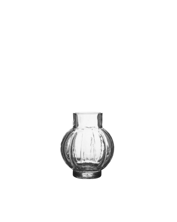 Ribbed Glass Ball Vase S