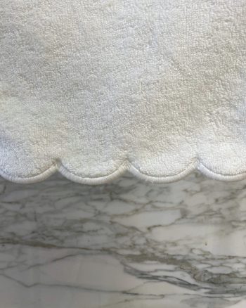 Hand Towel Scalloped - White